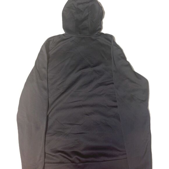 Under Armour ColdGear Hoodie Mens Large Black Gray Logo Fleece Pullover - Picture 4 of 6